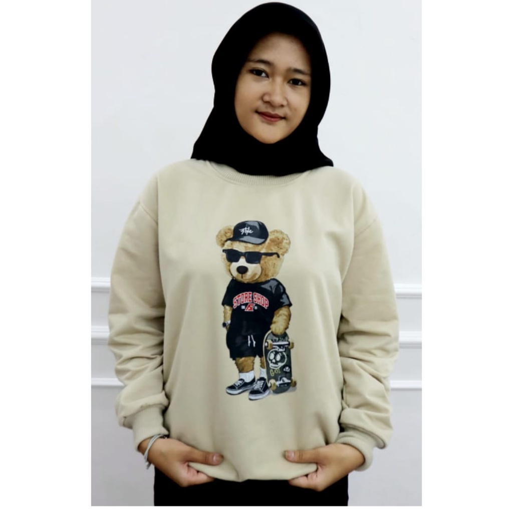 Crewneck Wanita Sweater Prosperous Oversize Pria Wanita