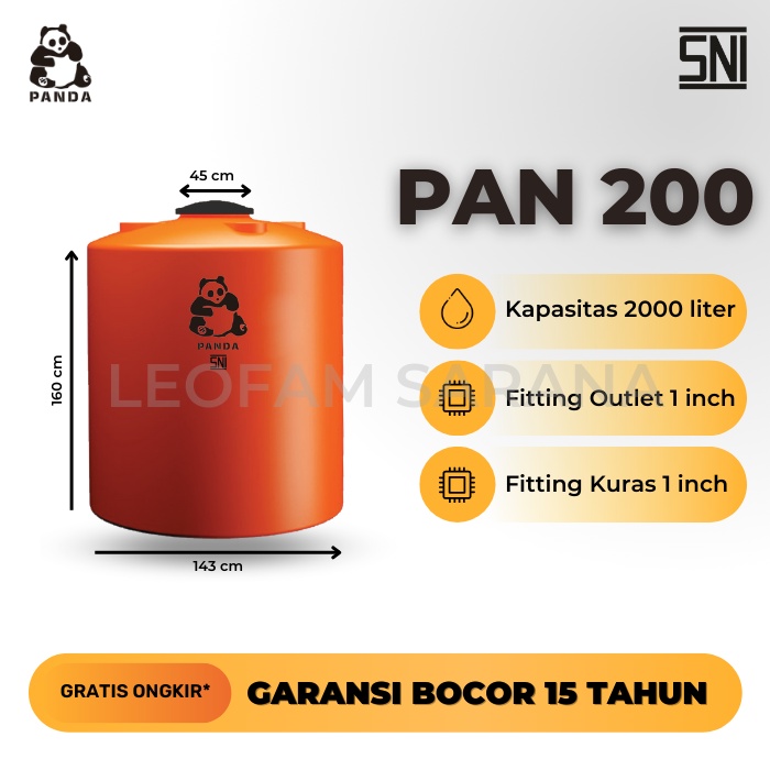 Tangki Toren Tandon Air Panda PAN 200 (2000 liter)