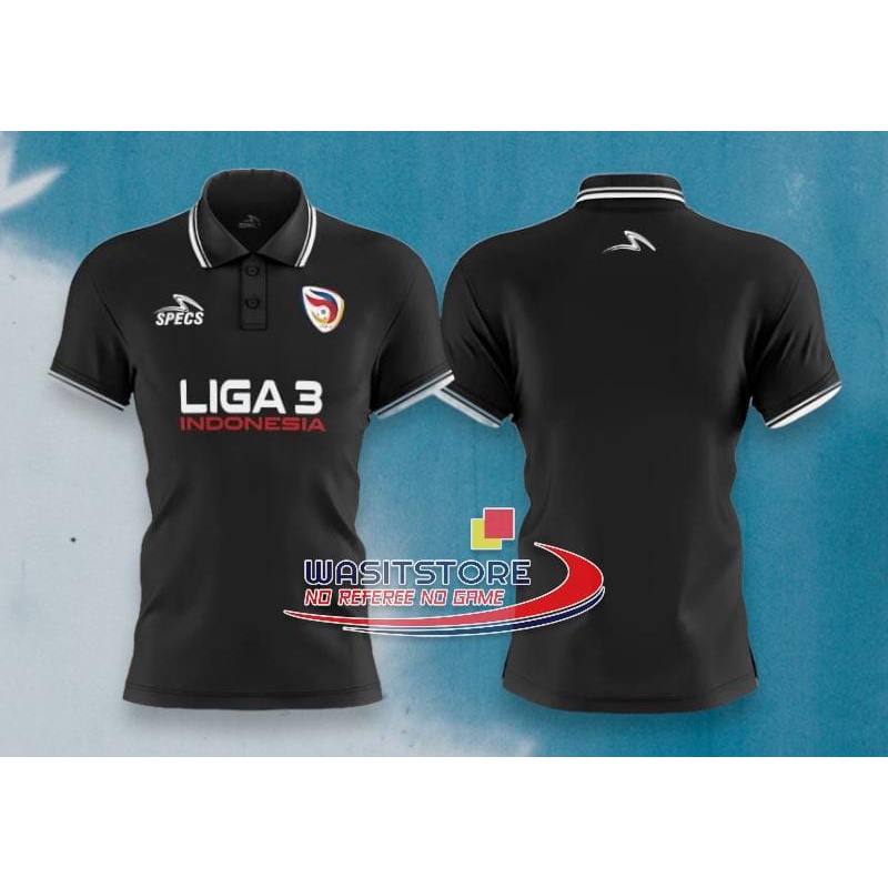 JERSEY WASIT POLO T-SHIRT CUSTOM / BAJU WANGKI HARIAN WASIT LIGA 3 (LOGO LIGA 3 - LIGA 3 INDONESIA)