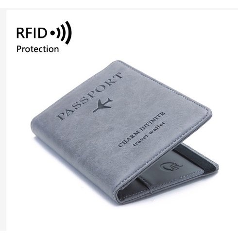 Dompet Paspor Kulit Passport Travel Wallet RFID Protection 1643 import