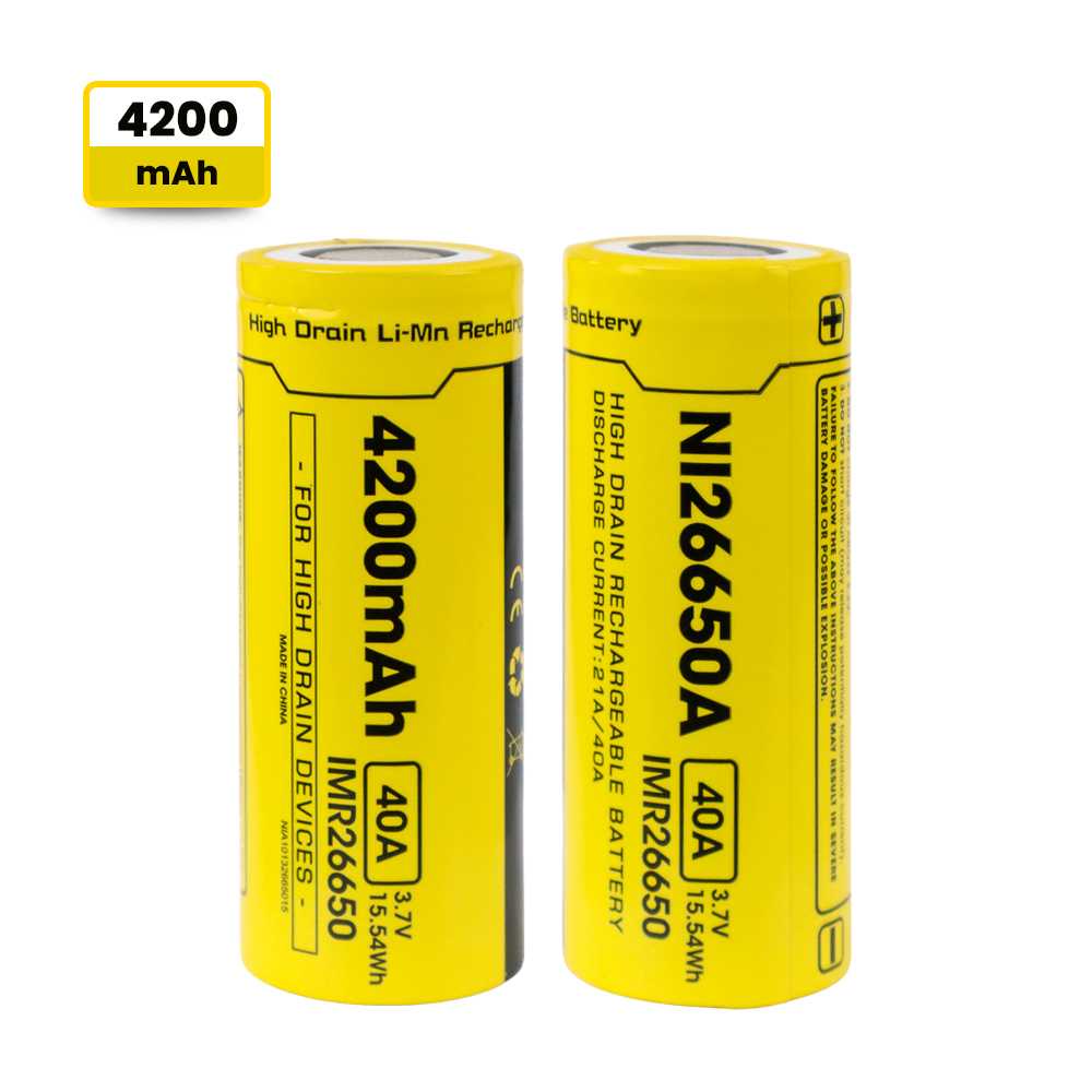 (BISA COD) FTIHSHP NITECORE Baterai 26650 Vape Senter 4200mAh 40A 3.7V - NI26650A