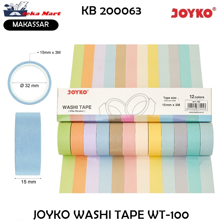 JOYKO WT-100 WASHI TAPE [15MM X 3 M ]