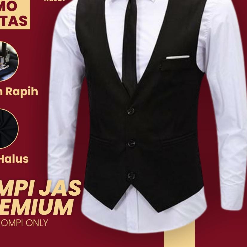 ♪ ROMPI JAS FORMAL PRIA COWOK FORMAL - HITAM MERAH PUTIH ABU ✧
