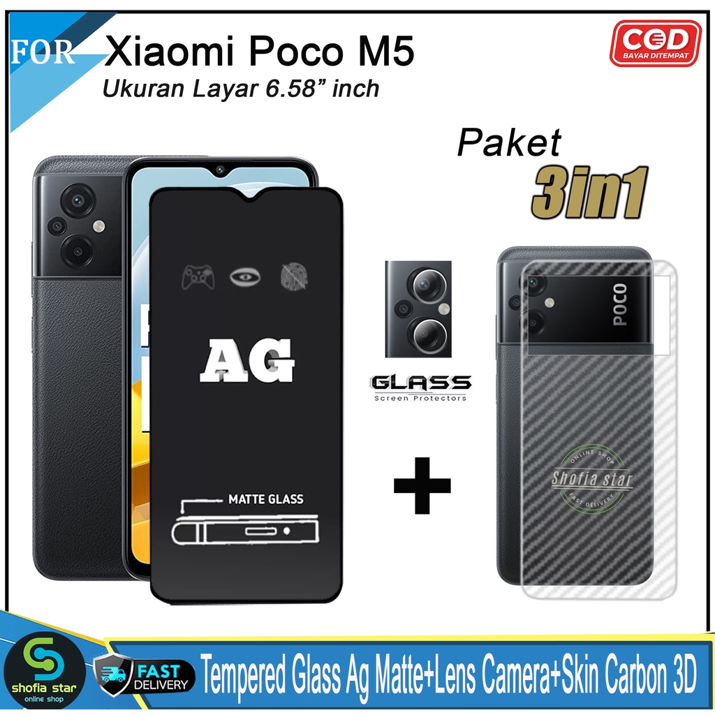 Paket 3in1 Tempered Glass Privacy Matte Xiaomi Poco M5 Poco F5 Poco M5s Poco Poco X5 5G Anti Gores Anti Spy Full Layar