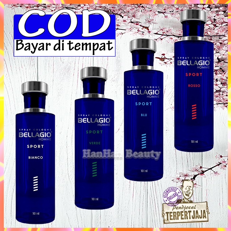 Bellagio Spray Cologne Sport 100ml Farmun Wangi Tahan Lama 100% Originals Minyak Wangi Pria Kalem Ta