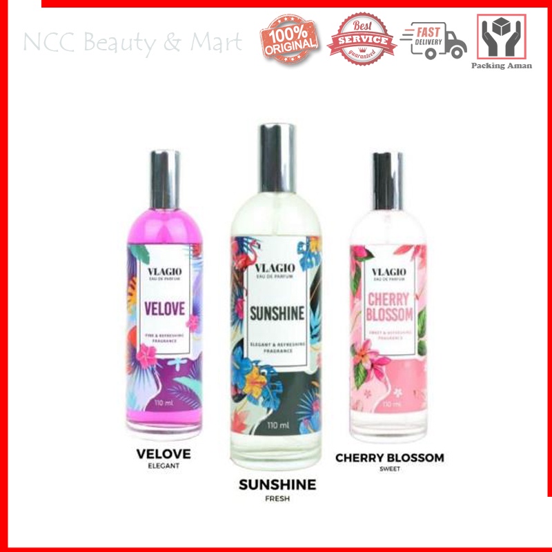 * NCC * Vlagio Parfum EDP Badan Eau De Parfume Velove Sunshine Cherry Blossom Unisex Wangi Harum