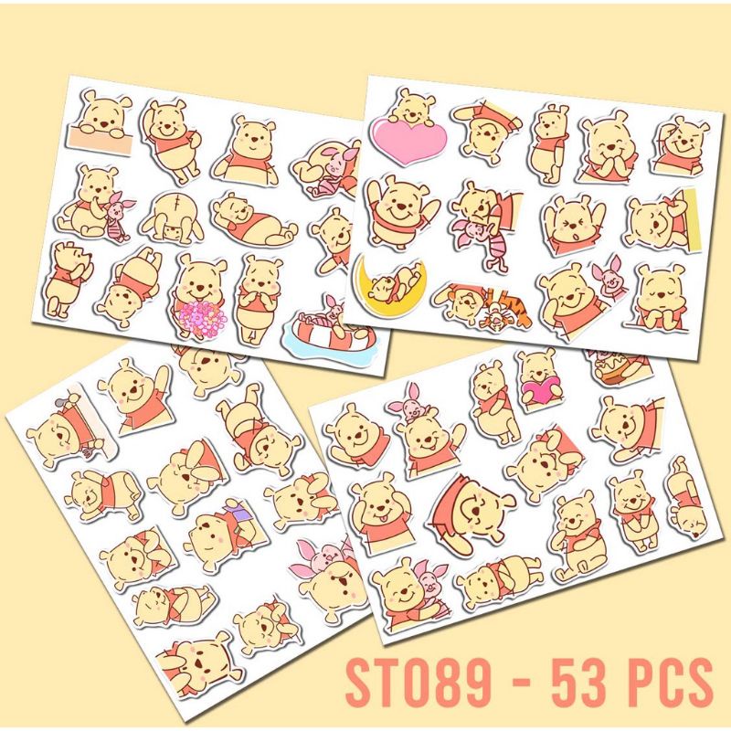 

53 pcs Sticker / Stiker / Tempelan Winnie The Pooh