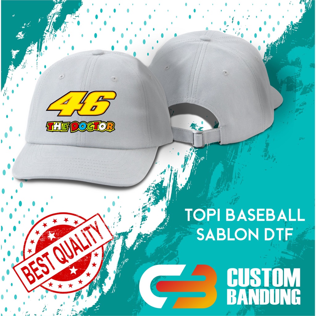 Topi Baseball Valentino Rossi Pria Wanita Topi Cap Bisa Tulis Nama Bisa COD Original High Premium Quality