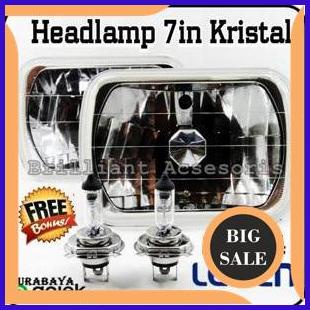 HeadLamp Reflektor H4 Kristal Kotak Besar Bonus Bohlam (H4 12V 100/90) 1M4R23 onderdil