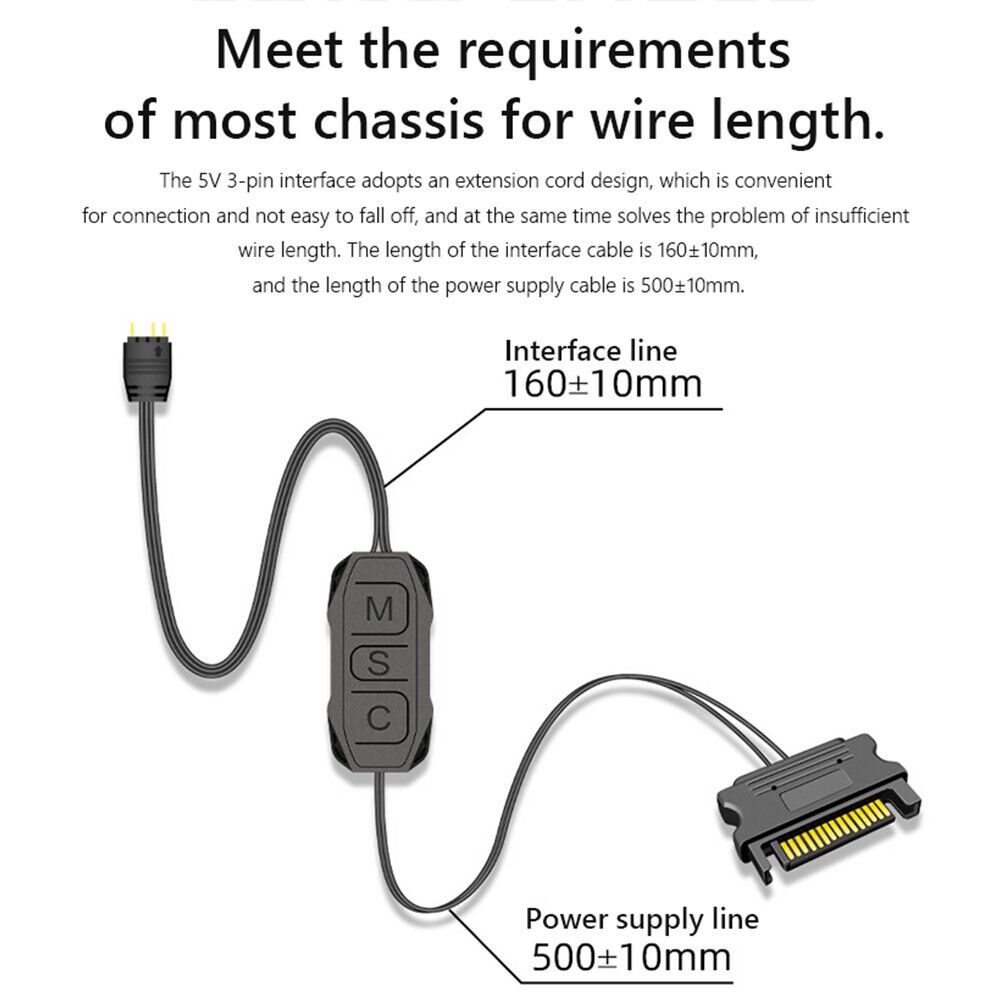 Mini Controller ARGB 3 PIN 5V to SATA For RGB Fan