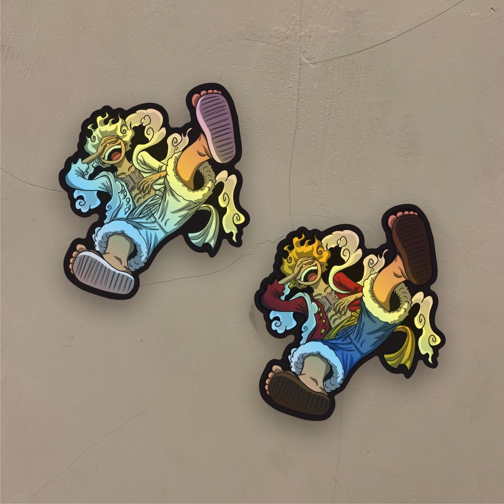 

Stiker Anime Hologram Luffy Gear 5 One Piece Case Hp dan Laptop 7 Cm