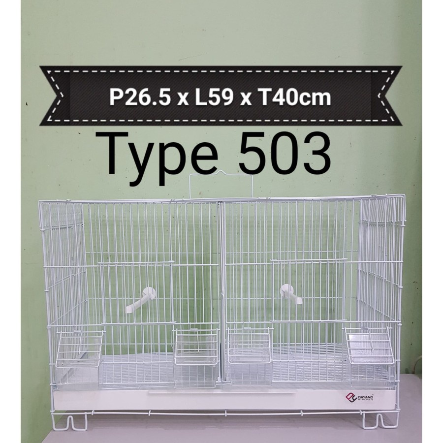 Kandang Burung Besi Kotak 2 Sekat Untuk Lovebird Dayang 503