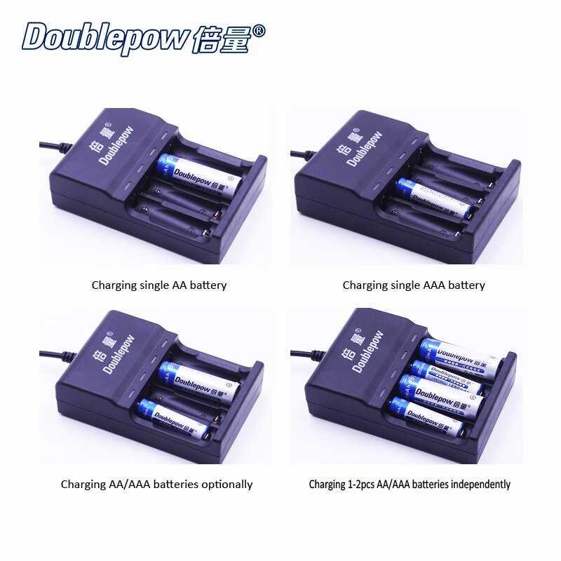 Doublepow USB-Powered Charger Baterai 4 slot AA/AAA 1.2V - DP-UK83 - Black