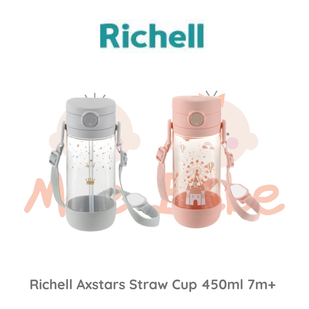 Richell Axstars Straw Cup Botol Minum Anak 7m+ 450ml