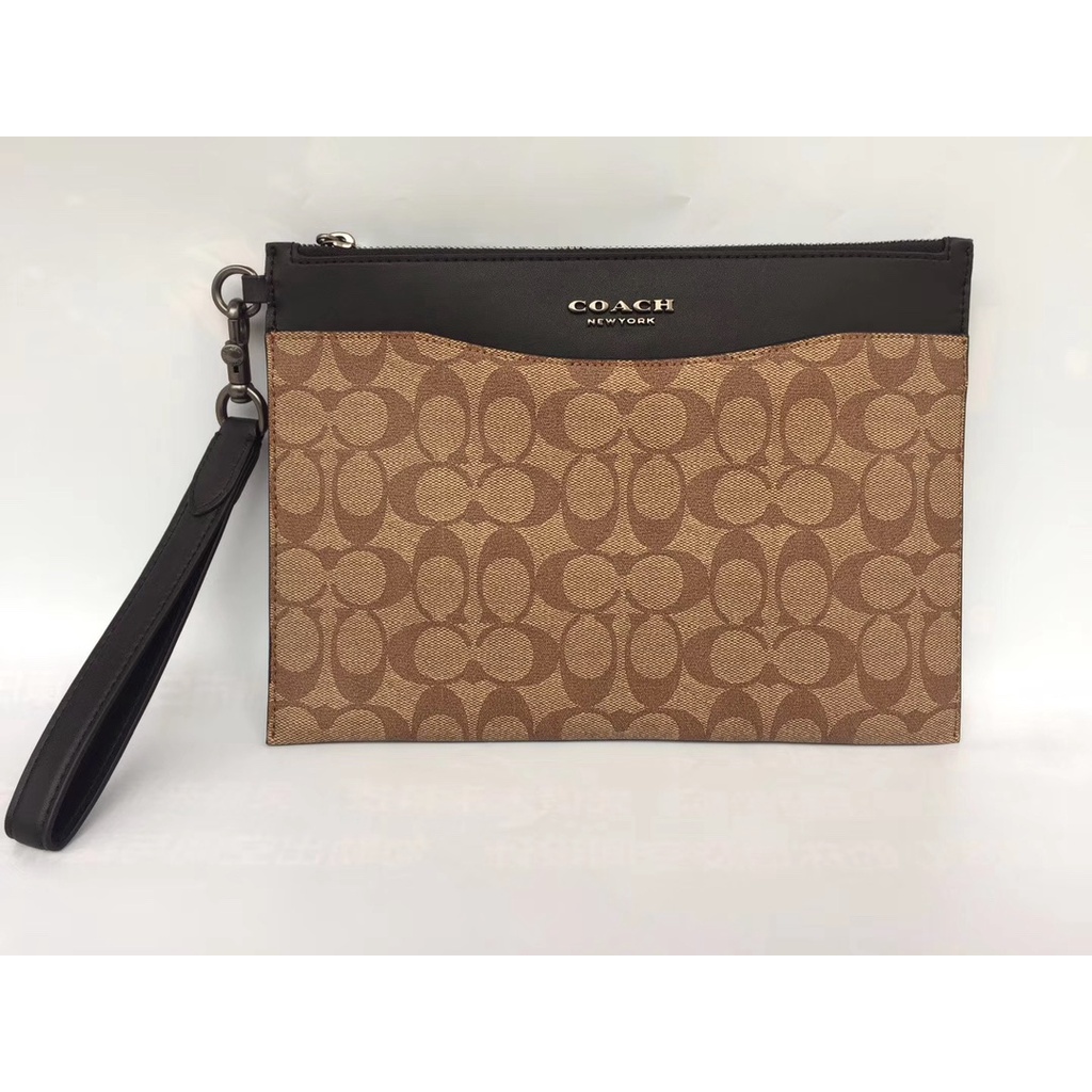 （Shopee Live）91285-8 91285-8 91285  coach cowhide with PVC material men and women clutch wrist bag snb