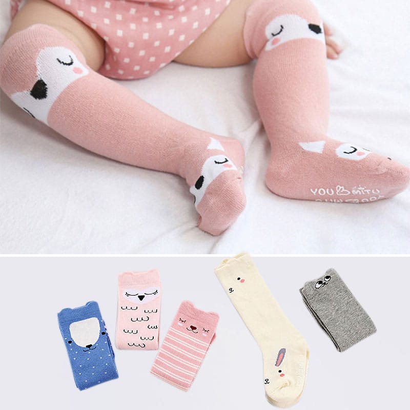 Kaos kaki lutut anak bayi anti slip motif animal baby knee socks ( SOC193 / SOC194 / SOC195 / SOC196