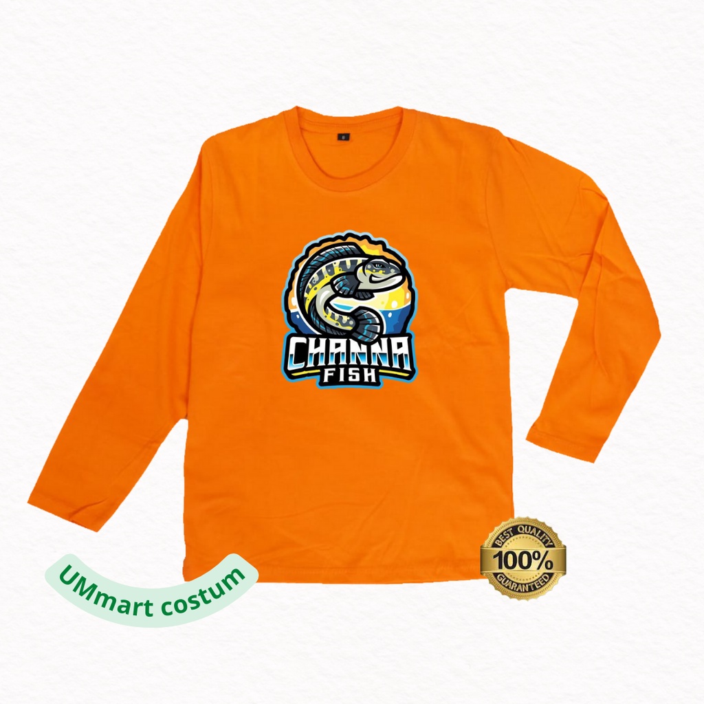 Kaos Anak Lengan Panjang Gambar Chana Fish // Ikan Chana Viral // Kaos Anak Ikan Chana