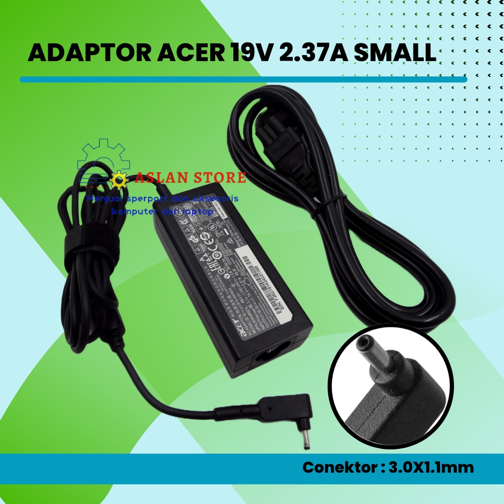 Adaptor Charger Acer switch alpha 12 11 PRO 19V 2.37 DC 3.0*1.1mm ORI