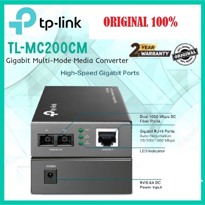 TPLINK TL- MC200CM Gigabit Multi-Mode Media Converter