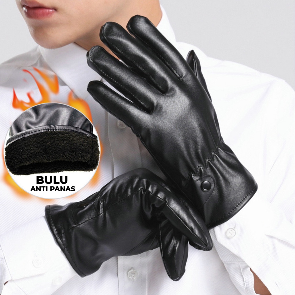 Sarung Tangan Motor Unisex Glove Leather Design Touchscreen Finger RIDER