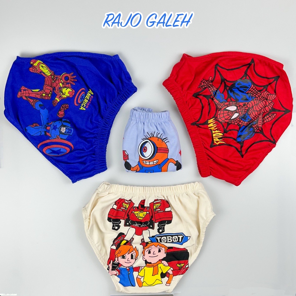 3 pcs Celana Dalam Anak Cowok Laki Laki / CD Anak Cowok Kartun KARAKTER / SIZE S M L XL