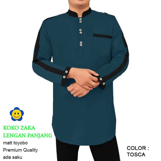 Baju Koko BOOM - KOKO ZAKA LENGAN PANJANG JUMBO - S, M, L, XL, XXL, 3XL / PAKAIAN MUSLIM PRIA/ KOKO 