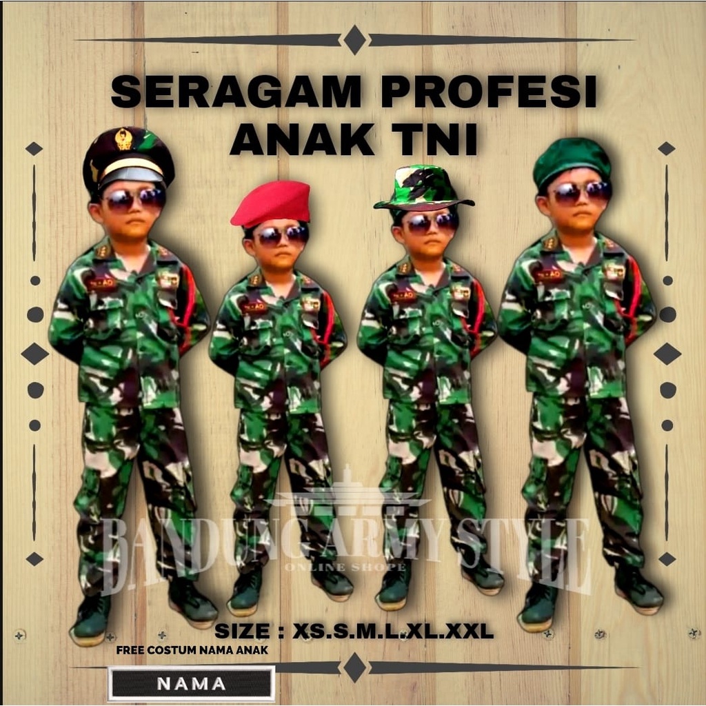 SERAGAM ANAK PROFESI TNI MALVINAS . SERAGAM KARNAVAL,SERAGAM AGUSTUS ANAK ,SERAGAM POCIL.SERAGAM TNI ,BAJU  TNI ANAK MURAH .PROVESI ANAK TNI