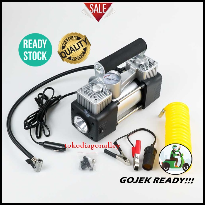 Pompa Ban Mobil Elektrik Mini Heavy Duty Air Compressor DC 12V 150 PSI