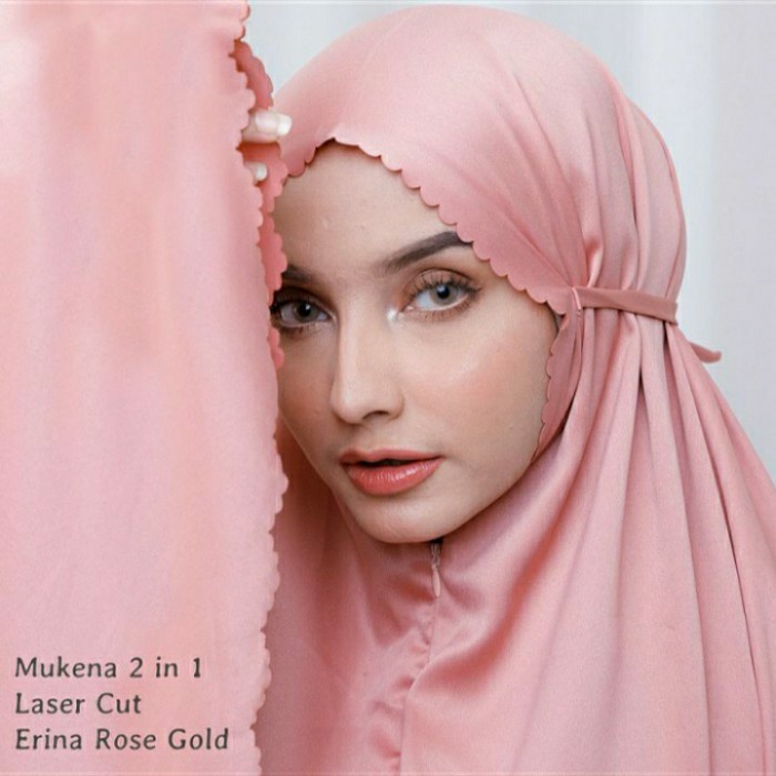 Mukena Laser Cut 2 In 1 Mukenah Dewasa Jumbo Satin Velvet Silk Premium