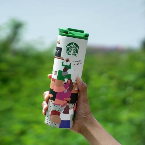 

Tumbler starbucks Thanks a Latte 16oz desainer Korea selatan ready stock