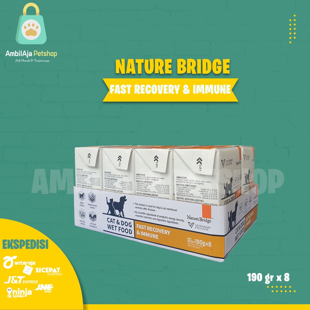 Nature Bridge Fast Recovery &amp; Immune Cat &amp; Dog- Wet Food isi 8 x 190gr