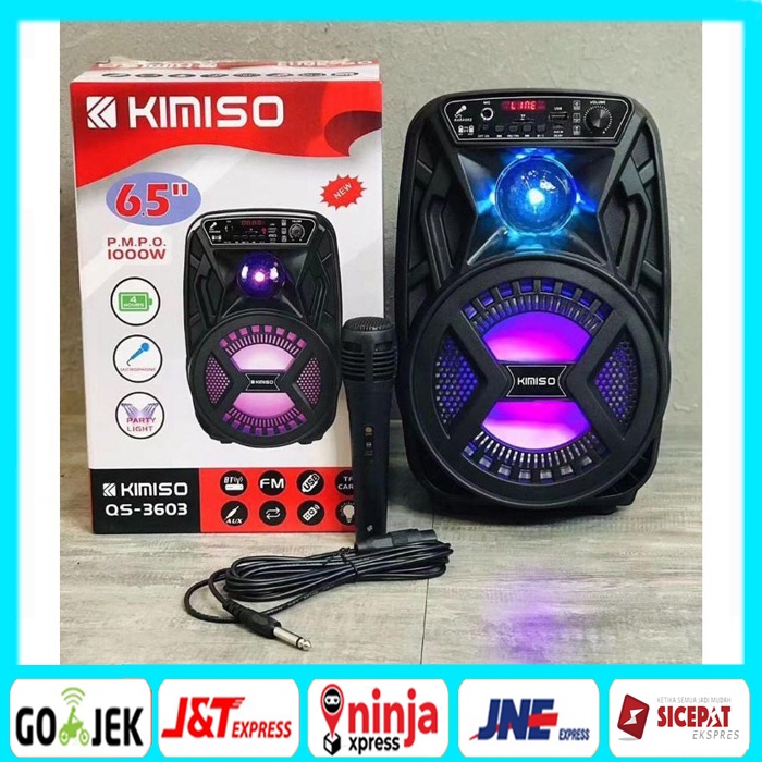 [UKURAN BESAR] SPEAKER BLUETOOTH KIMISO QS3603 6,5 INCH SUPER BASS FREE MICROFON / SPEAKER BLUETOOTH KIMISO QS3603