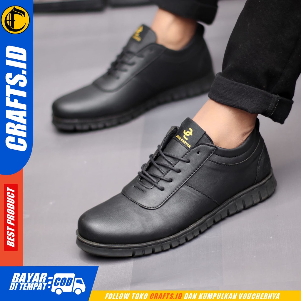 Sepatu Sneakers Pria Hitam Casual Crafts Cerberus