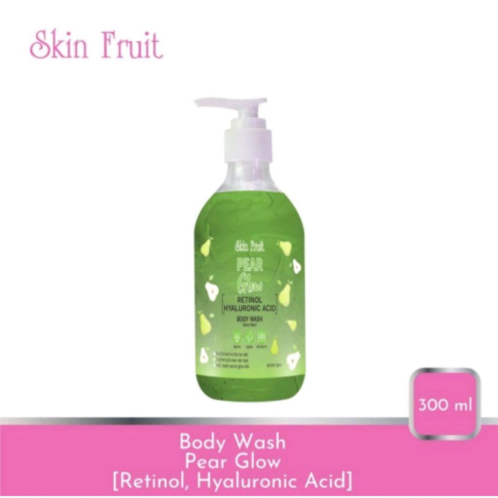 SKIN FRUIT BODY WASH PEAR GLOW RETINOL HYALURONIC ACID 300ML BOTTLE