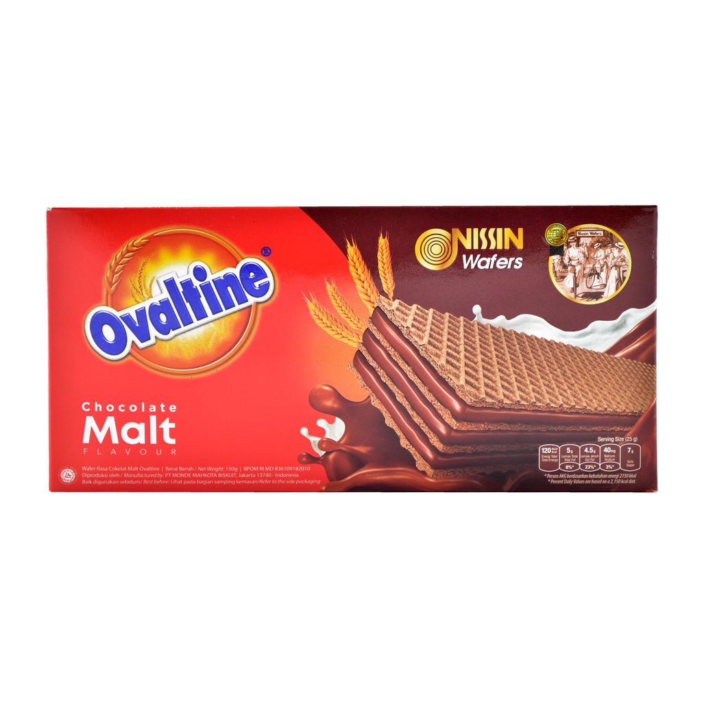 

BISKUIT WAFER NISSIN OVALTINE CHOCOLATE MALT 150 GR