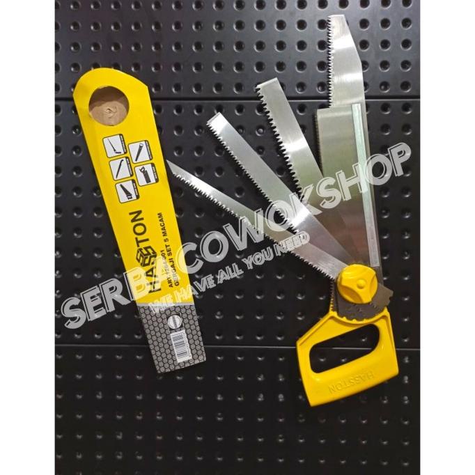 Hasston Gergaji Set 5 Rupa Gergaji Multifungsi Full Gagang Besi