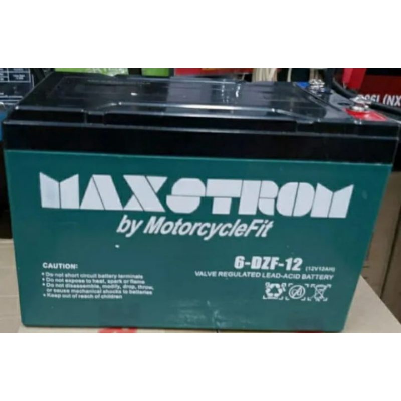 Maxstrom 6-DZM-12 aki sepeda listrik Yuasa Panasonic Amaron (pengiriman khusus P.Jawa).