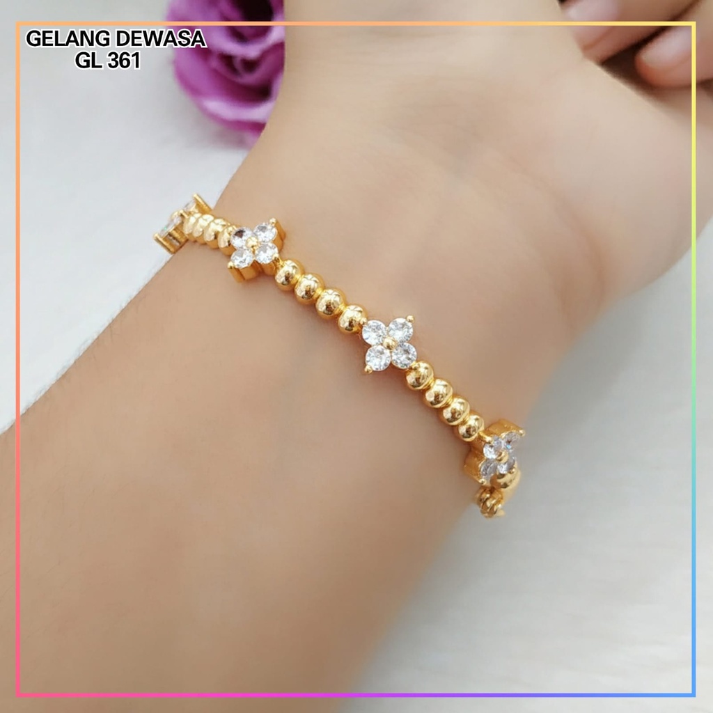 Gelang xuping gelang bangkok permata bunga perhiasan lapis emas GL 361