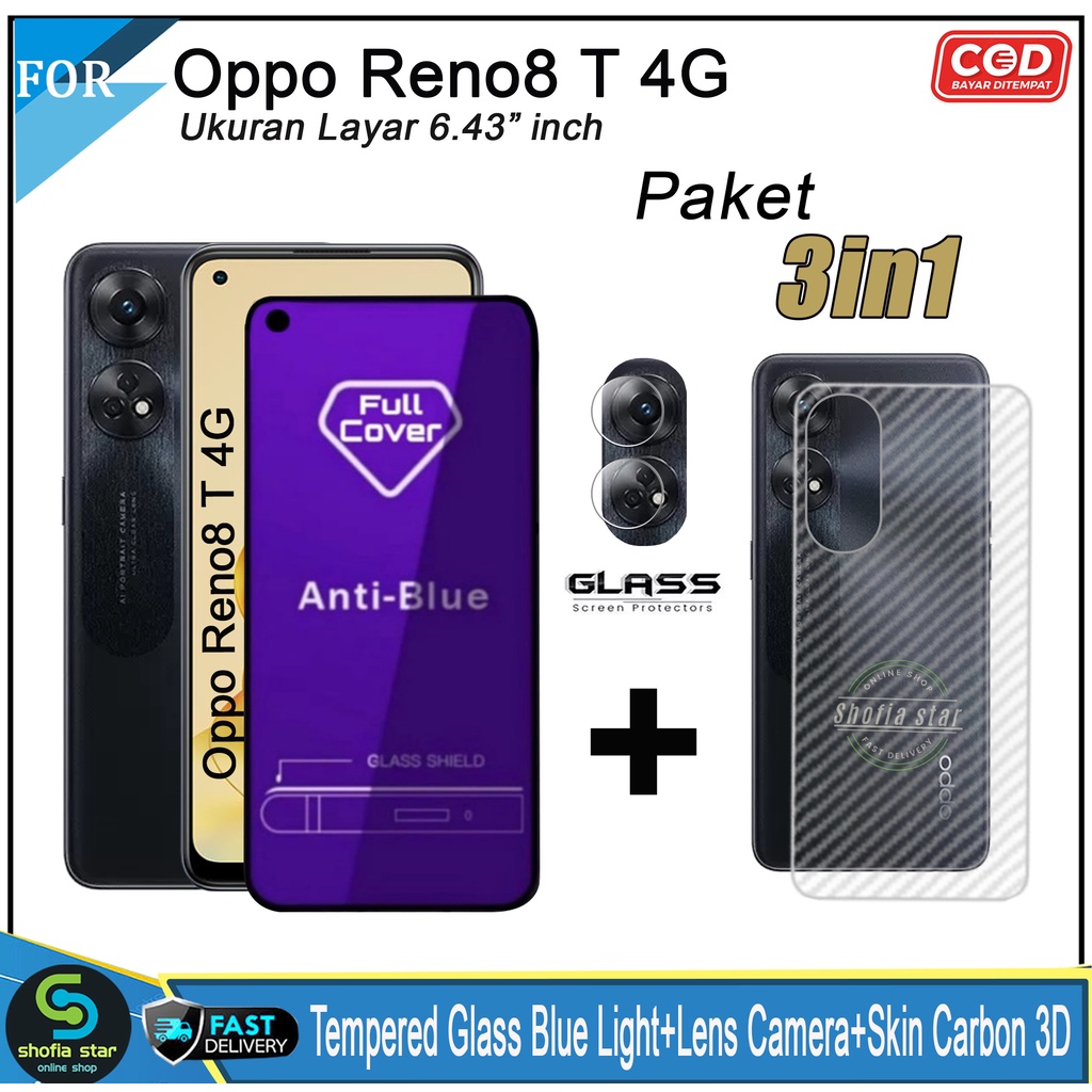 Promo 3in1 Tempered Glass Privacy Oppo Reno 8T 4G Anti Gores Anti Spy Full Layar