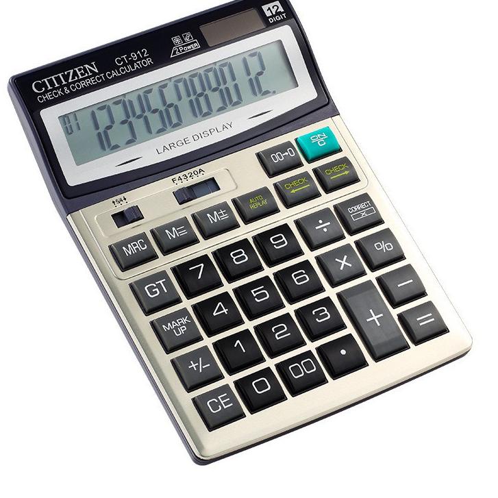 

☇ Kalkulator Citizen CT-912 12 Digit Kalkulator Besar ❅