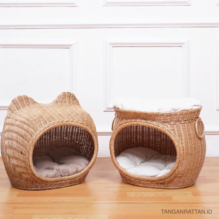 MURAH MERIAH Rumah Kucing / Kandang Tempat Tidur Kucing Tingkat Rotan Asli