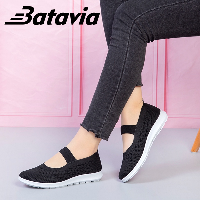 Batavia Sepatu slipon rajut dewasa Sepatu Wanita ibu Sepatu rajut Wanita Sepatu Wanita sandal A136