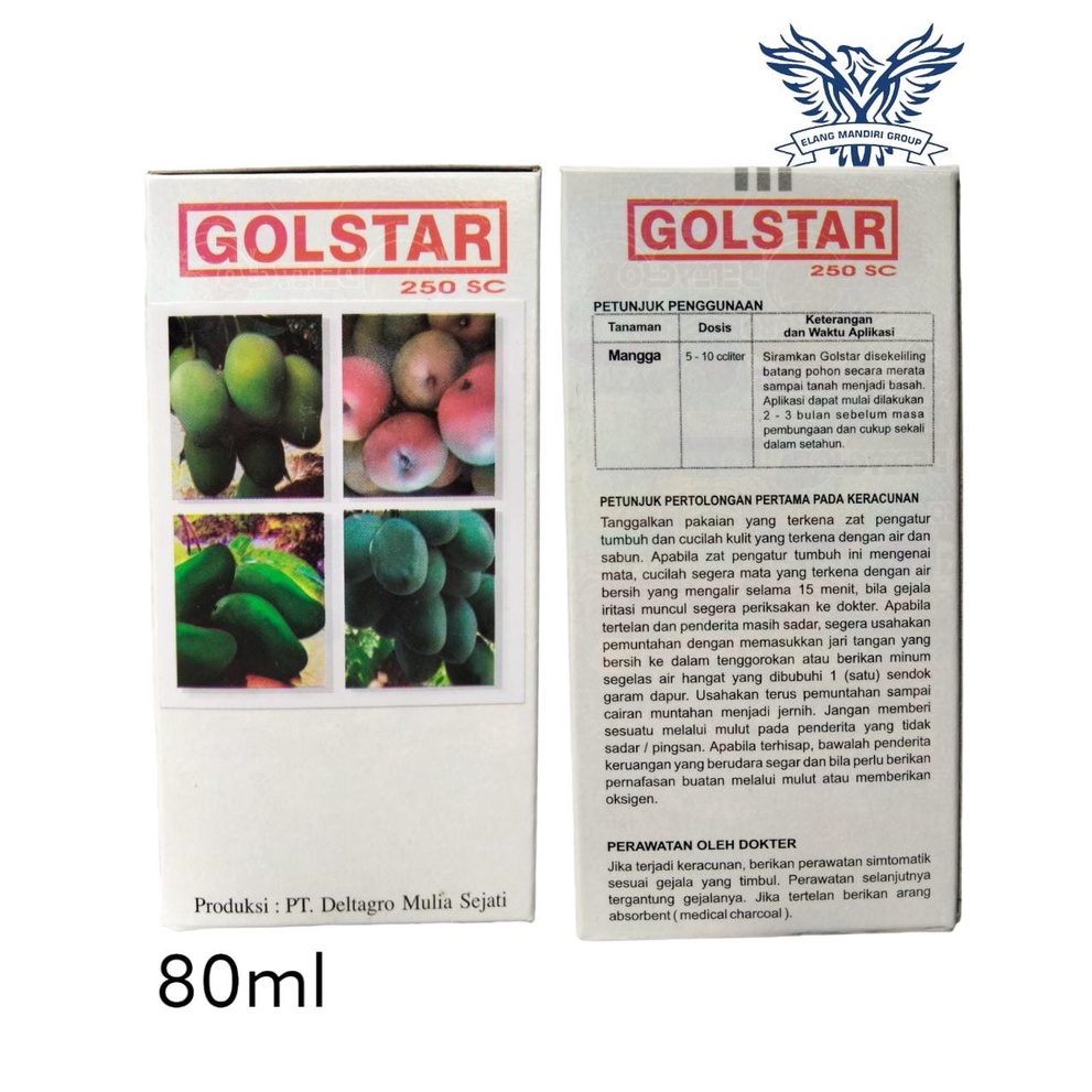 Pupuk GOLSTAR 250SC 80ml ZPT Bahan Aktif Paklobutrazol 250 g/l Pembuahan Goldstar Perangsang Pertumbuhan Buah Deltagro Mulia Sejati