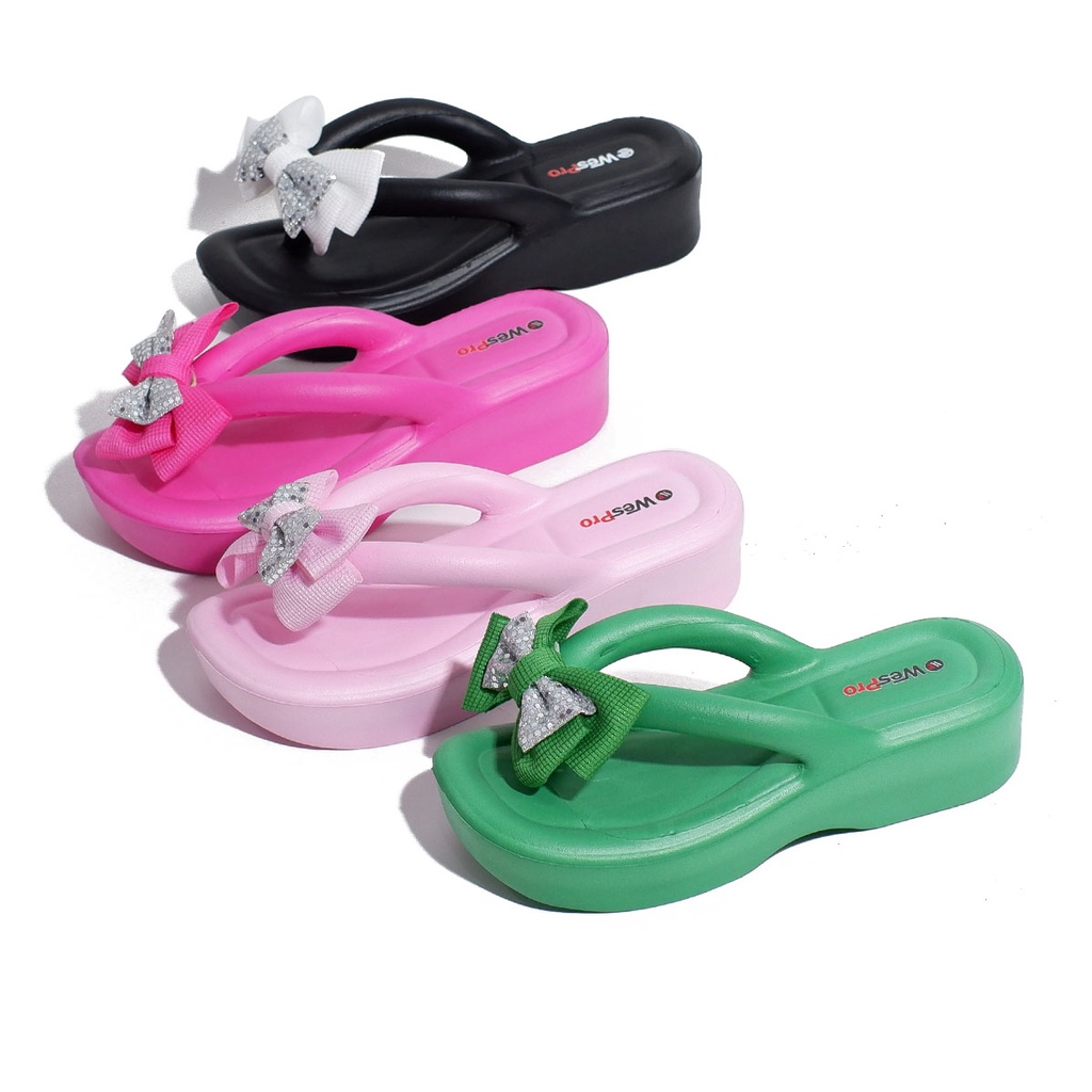 Sendal wedges japit cewek sandal wanita model japit jelly sol tinggi original wespro gisellin 36-40