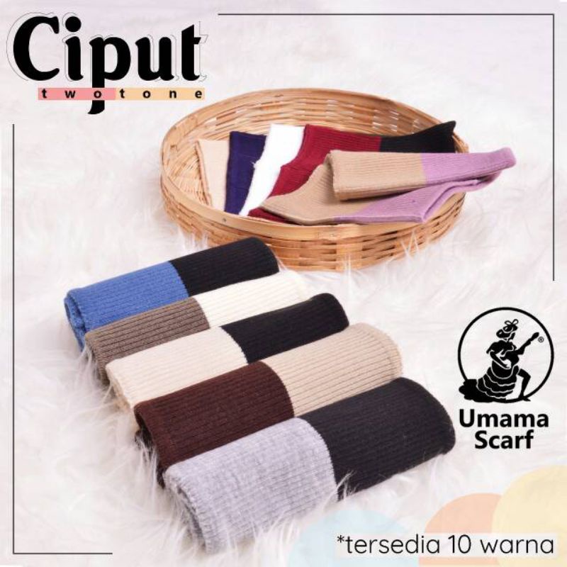 Umama - Ciput Rajut Two Tone 2 Warna Aksesoris Hijab Terbaru 2023 Umama Scarf Original