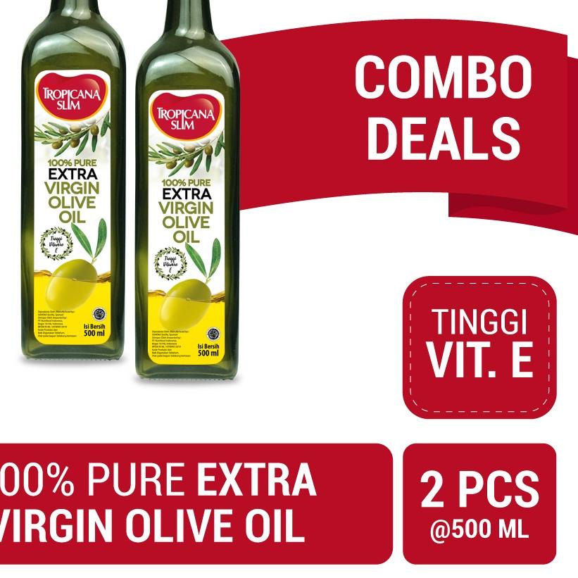 

➦ Twin Pack - Tropicana Slim Extra Virgin Olive Oil 500 ml - 100% Pure Extra Virgin Olive Oil Minyak Zaitun ◊