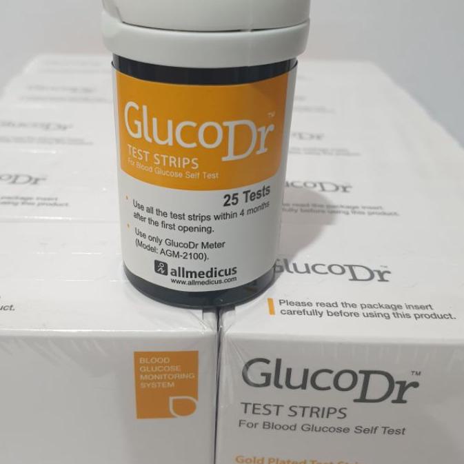 ❅ Strip Gluco Dr Code 8 AGM 2100 Biosensor Stik Gluco Dr Stik Gula Darah Gluco Dr ✰
