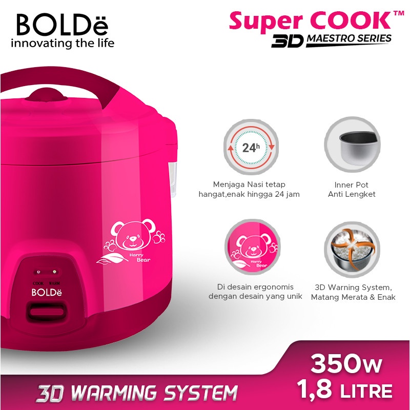 BOLDe Super Cook Maestro Series 1,8 Liter - Rice Cooker Magic Com Penanak Nasi