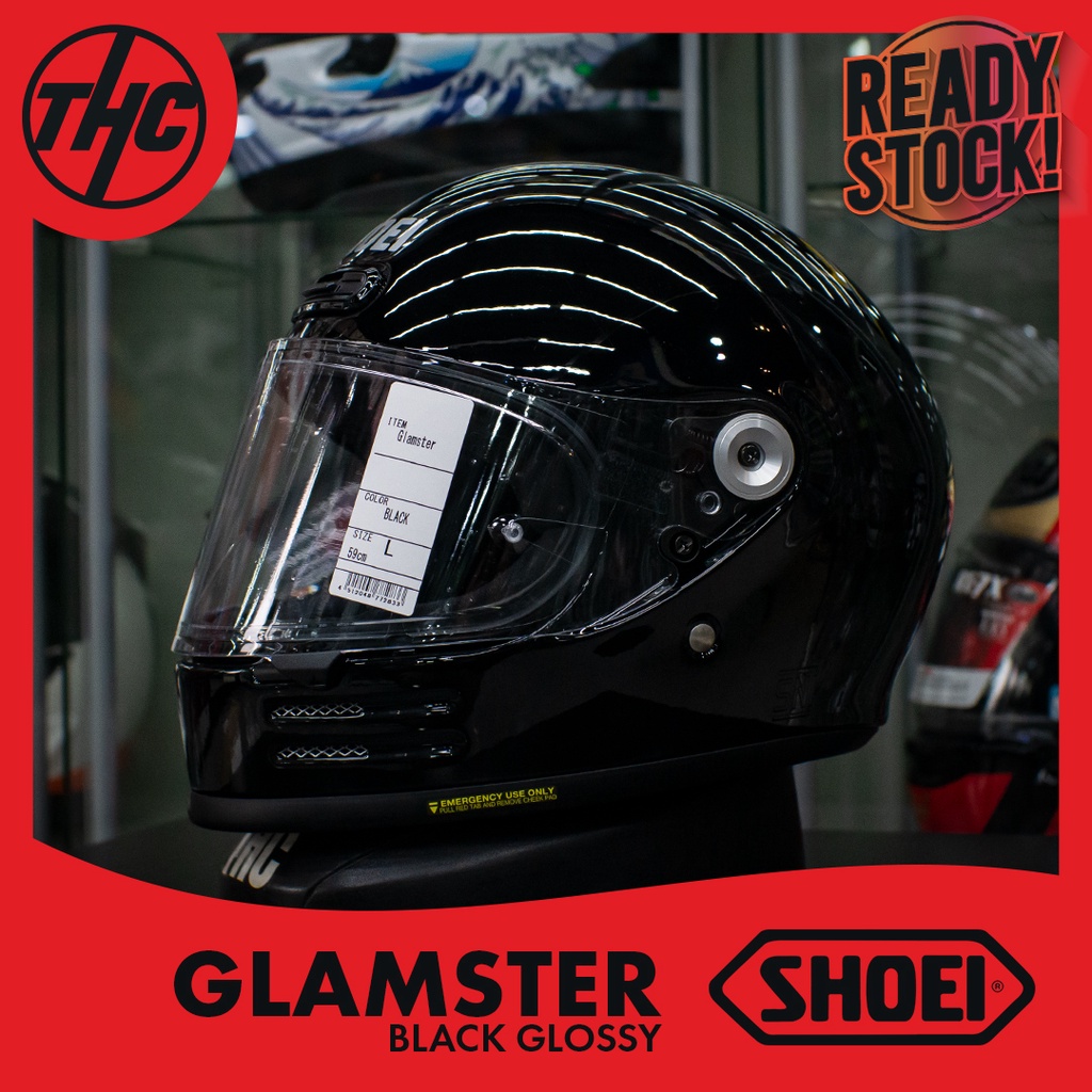 SHOEI GLAMSTER BLACK GLOSSY CLASSIC HELM FULL FACE