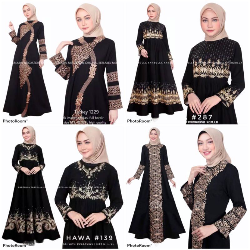 Baju muslim abaya hitam arab turkey india abaya hitam bordir dress abaya hitam terbaru modern busui 